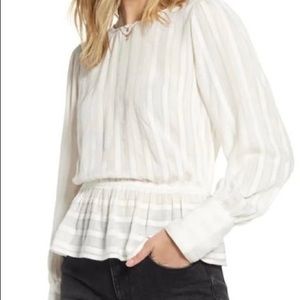 Treasure & Bond White Long Sleeve Blouse